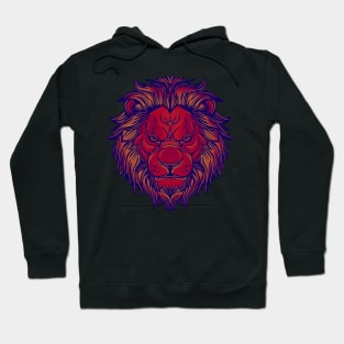 Red lion face with warm highlights Hoodie